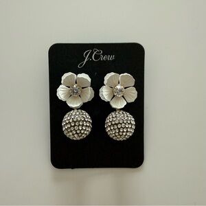 J. Crew White Tropical Pave’ Drop Earrings
